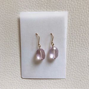 Gold amethyst drop earrings